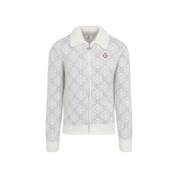 Casablanca Silver Monogram Zip Up Sweatshirt - NWT - Picture 1 of 4